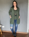 Maxi cardigan malha Verde Militar