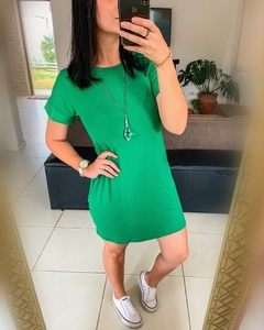 Vestido Curto Básico Malha Viscolycra Verde - comprar online