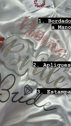 Bata Kimono De Seda Con Encaje BLANCO Novia Boda Casamiento - tienda online