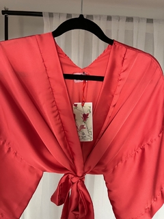 Kimono Corto de Seda Corte Clásico Color Coral Especial Adolescentes 15 años - comprar online