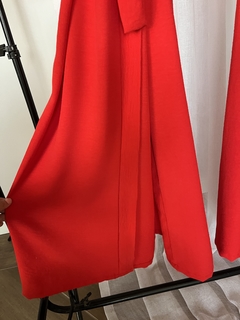 Kimono liviano de lino con mangas con volados ideal para salir de dia Rojo