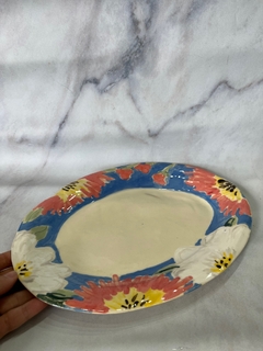 Bandeja circular pintada para centro de mesa o para comestibles