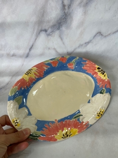 Bandeja circular pintada para centro de mesa o para comestibles - OhMagnoliaKimonos