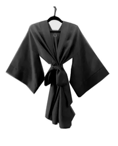 Kimono con Mangas Japonesas Negro de Seda - OhMagnoliaKimonos