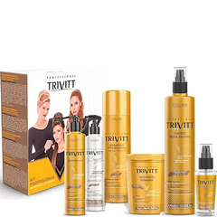 Kit Trivitt 6pçs: Kit Profissional (4pçs) + Fluído Escova 300ml+ Reparador de Pontas