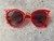 Oculos de Sol Retrô- Vermelho