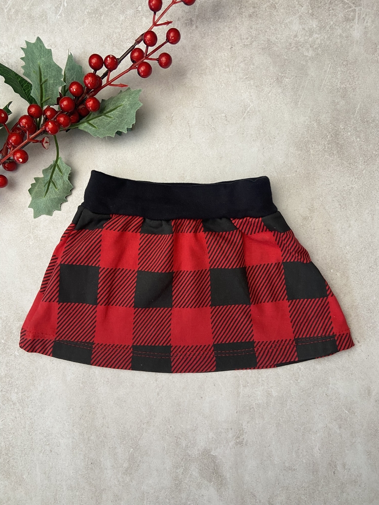 Mini Saia Xadrez Vermelha Comprar em New Little Baby
