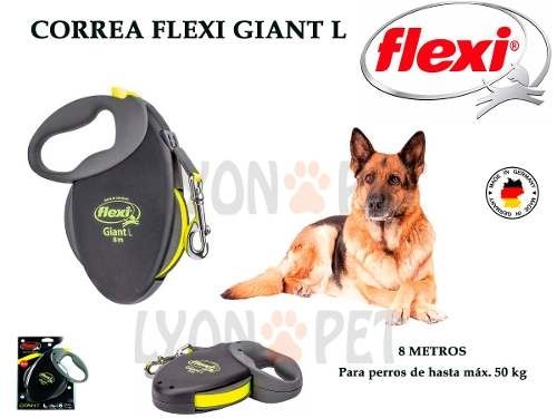 Correa extensible Flexi New Classic L de 8 m para perros de hasta 50 kg