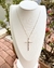 Colar regulável crucifixo palito cravejado de zircônias coloridas - comprar online