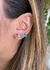 Brinco Ear Cuff Maxi pedras geométricas cristais coloridas - comprar online