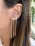 Brinco Ear Cuff base pontos de zircônias com franja em plaquinhas lisas - comprar online
