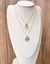 Colar medalha Nossa Senhora Aparecida pérolas e pedra turquesa em banho ouro - comprar online
