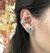 mix de brinco leque com piercing pressão Esmeralda. Peças vendidas separadas