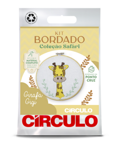 Kit Bordado Safári Circulo - Arte Fios Joinville