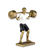 Estatueta Homem Fit Musculação Resina Dourada 24x23,3cm
