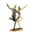 Estatueta Casal Dançando Resina Dourada Decoração 26x19,5cm