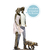 Escultura Casal Passeio C/ Cachorro De Resina Dourada 27cm - loja online