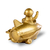 Estatueta Astronauta Foguete De Resina Dourada 11x15cm - Tuberias Comércio | Loja de Decoração, Presentes e Jardim