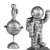 Estatueta Astronauta De Resina Decorativo Prata 24,5x11cm - Tuberias Comércio | Loja de Decoração, Presentes e Jardim