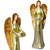 Anjo Castiçal De Resina Dourado Decorativo Grande 35cm - comprar online