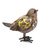 Pássaro Decorativo Enfeite Detalhe Dourado Resina 10cm