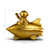 Estatueta Astronauta Foguete De Resina Dourada 11x15cm - comprar online