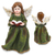 Escultura Angelical Anjo De Resina Decorativa 16cm Verde