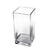 Vaso Quadrado De Vidro Incolor Ornamental 20x10cm - comprar online