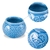 Vaso Cachepot Porcelana Suculenta Flores Cor Azul 7x10cm - loja online