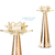 Castiçal Flor De Lotus Vidro Decorativo Dourado 24x12cm - loja online