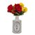 Vaso de Cerâmica Home C/ Desenho Floral 23cm Altura Pequeno