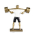 Estatueta Homem Fit Musculação Resina Dourada 24x23,3cm - loja online