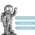 Estatueta Astronauta De Resina Decorativo Prata 24,5x11cm - comprar online