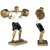 Estatueta Homem Fit Musculação Resina Dourada 24x23,3cm na internet