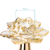 Castiçal Flor De Lotus Vidro Decorativo Dourado 30x12cm - Tuberias Comércio | Loja de Decoração, Presentes e Jardim