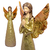 Anjo Dourado De Resina Rezando Decorativo 20cm