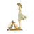 Estatueta Dourada Mãe Filho Cachorro Resina Decoração 24cm na internet