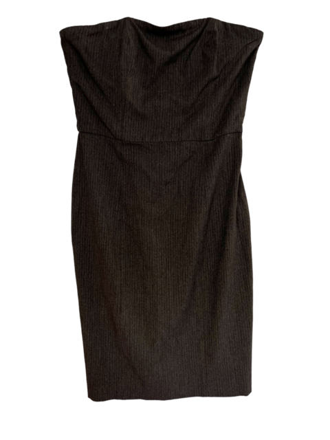 Vestido gris rayado strapless (S) - Zara (FAR779)