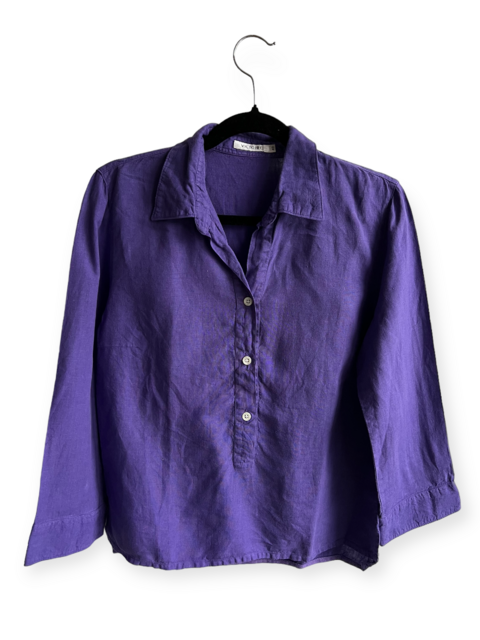 camisa violeta lino (40) - Victorie (CA257)