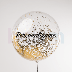 Burbuja Glitter Personalizada inflada con helio - comprar online