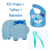 Kit Prato + Talher + Babador Azul - comprar online