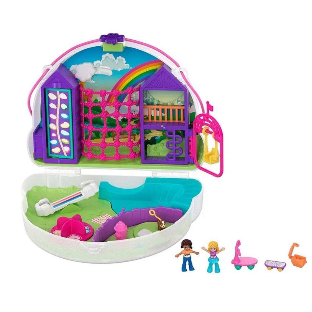 Playset e Mini Boneca Polly Pocket Bolsa de Arco Iris