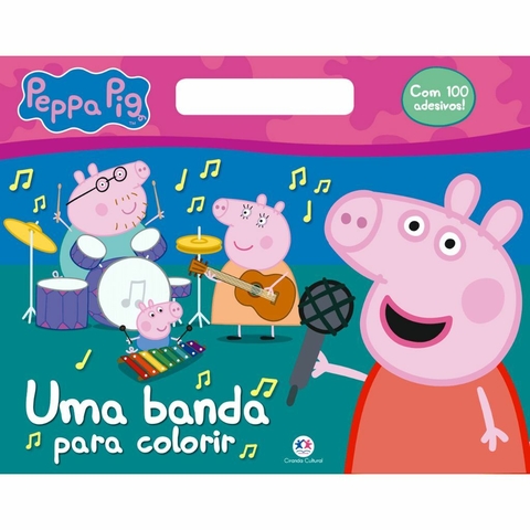 Livro Uma Banda para Colorir com 100 Adesivos Peppa Pig Maravilhas do Lar  - Livro Uma Banda para Colorir com 100 Adesivos Peppa Pig - Ciranda Cultural