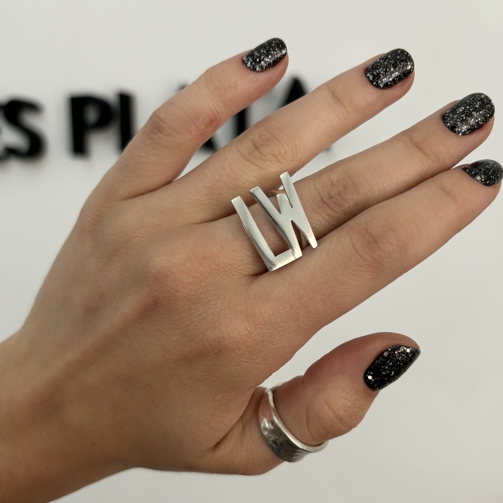 Anillo Iniciales Plata 925 Buenos Aires Plata