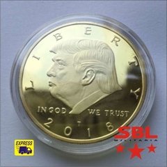 Moeda Donald J. Trump Comemorativa Dourada 2018 - MILITARIA SBL 
