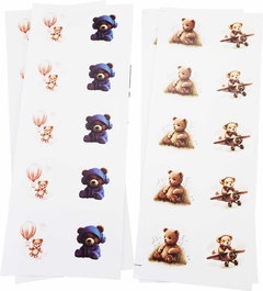 40 Adesivos para sacolas presentes e decoração Tema Mimo Ursos - comprar online
