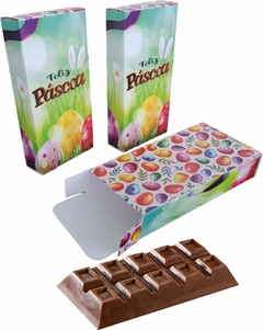 100 Embalagem Barra Chocolate Trufado Gourmet - Linha Linha Pascoa Ovos Coloridos