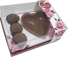 10 cxs Embalagem Ovo de Colher Coração / Coração Lapidado 200g - Linha Rosas - comprar online