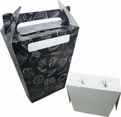 1000 pçs Embalagem Pizza Cone Delivery (para 02 cones) Linha Black