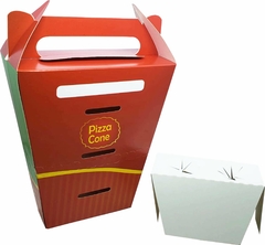 500 pçs Embalagem Pizza Cone Delivery (para 02 cones)